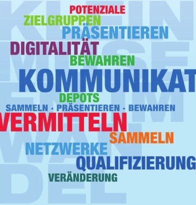 Wortwolke aus dem Folder zur Tagung "Kleine Museen im Wandel" am 26. August 2021