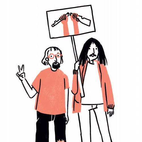 Symbolbild Kriegsdienstverweigerer, Illustration: Martina Hoffmann (www.martinahoffmann.de)