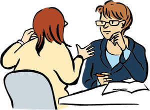 Illustration eines Beratungsgesprächs